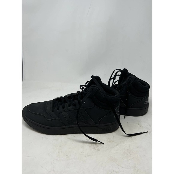 adidas Hoops 3.0 High Sneakers Basket Gym Leather Black Mens 12 Model GV6683 - Picture 3 of 8